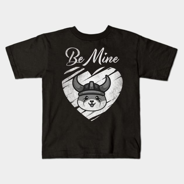 Valentine Be Mine Floki Inu Coin To The Moon Floki Army Crypto Token Cryptocurrency Blockchain Wallet Birthday Gift For Men Women Kids Kids T-Shirt by Thingking About